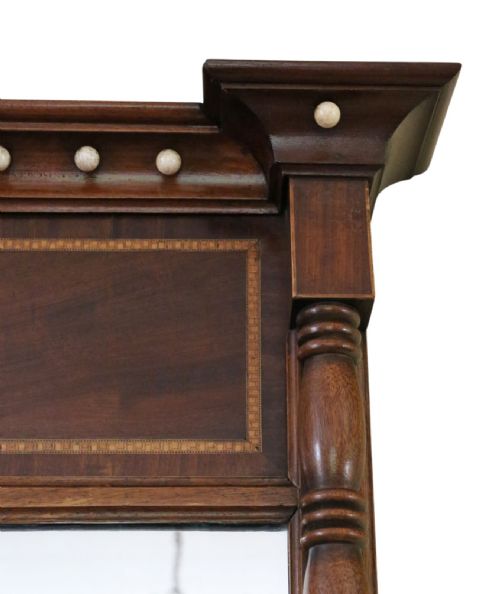 ANTIQUE 19TH CENTURY MAHOGANY FRAMED PIER OVERMANTLE MIRROR FINE QUALITY - ADDITIONAL PHOTO 3