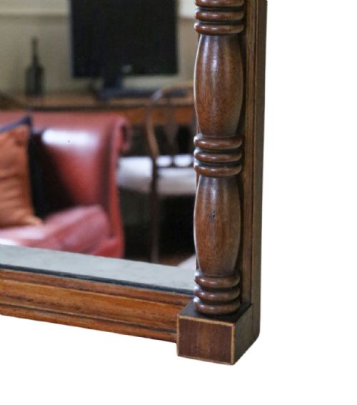 ANTIQUE 19TH CENTURY MAHOGANY FRAMED PIER OVERMANTLE MIRROR FINE QUALITY - ADDITIONAL PHOTO 4