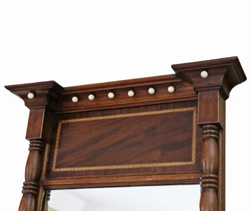 ANTIQUE 19TH CENTURY MAHOGANY FRAMED PIER OVERMANTLE MIRROR FINE QUALITY - ADDITIONAL PHOTO 7