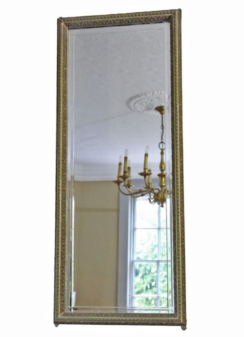 ANTIQUE C1910 GILT FULLLENGTH FLOOR WALL DRESSING MIRROR FINE QUALITY - ADDITIONAL PHOTO 1
