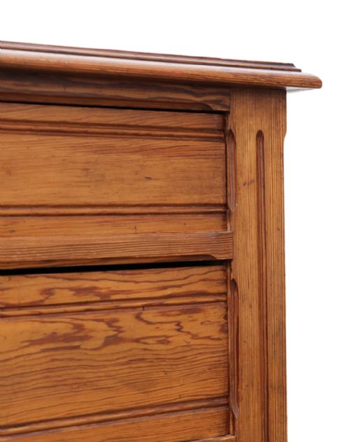 ANTIQUE C1900 LARGE PITCH PINE WELLINGTON CHEST OF 7 DRAWERS FINE QUALITY - ADDITIONAL PHOTO 3