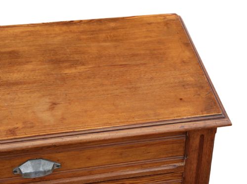 ANTIQUE C1900 LARGE PITCH PINE WELLINGTON CHEST OF 7 DRAWERS FINE QUALITY - ADDITIONAL PHOTO 4