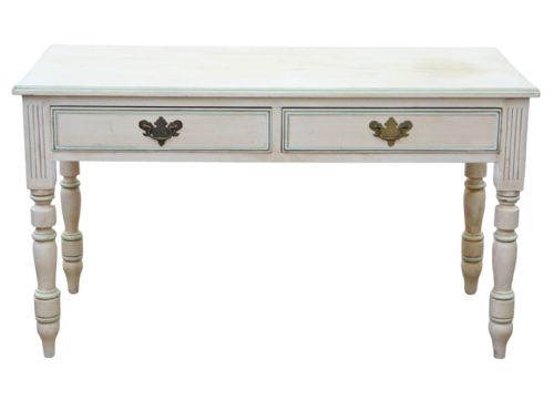 ANTIQUE C1925 PAINTED WRITING KITCHEN TABLE WITH DRAWERS QUALITY