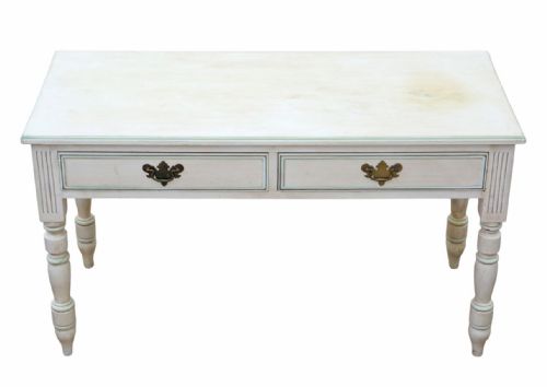 ANTIQUE C1925 PAINTED WRITING KITCHEN TABLE WITH DRAWERS QUALITY - ADDITIONAL PHOTO 1