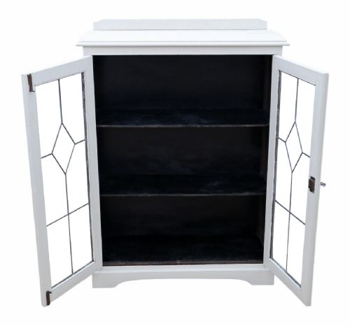 ANTIQUE QUALITY C1925 PAINTED BOOKCASE DISPLAY CABINET - ADDITIONAL PHOTO 3