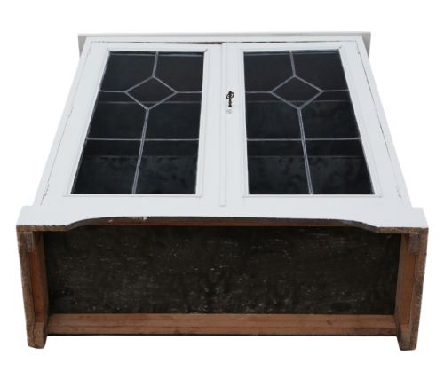 ANTIQUE QUALITY C1925 PAINTED BOOKCASE DISPLAY CABINET - ADDITIONAL PHOTO 6