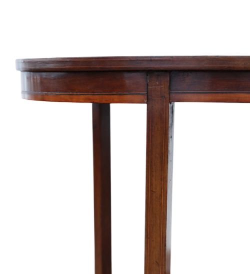 ANTIQUE C1900 QUALITY OVAL INLAID AND DECORATED SATIN WALNUT WINDOW TABLE - ADDITIONAL PHOTO 4