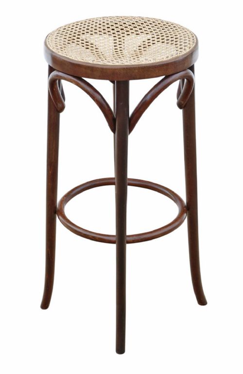 ANTIQUE C1925 BENTWOOD HIGH TALL STOOL FINE QUALITY