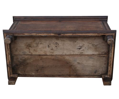 ANTIQUE LARGE 18TH CENTURY EUROPEAN OAK COFFER FINE QUALITY - ADDITIONAL PHOTO 11