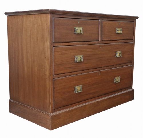 ANTIQUE C1910 ART NOUVEAU MAHOGANY CHEST OF DRAWERS FINE QUALITY - ADDITIONAL PHOTO 2