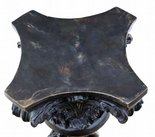 ANTIQUE LARGE QUALITY FRENCH MIXED METAL BRONZE PEDESTAL PLINTH JARDINIERE TORCHIERE C1900 SIGNED A MOREAU PARIS - ADDITIONAL PHOTO 8