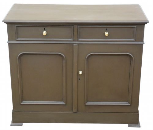QUALITY ANTIQUE CHOCOLATE PAINTED CUPBOARD SIDEBOARD 19TH CENTURY