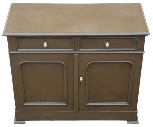 QUALITY ANTIQUE CHOCOLATE PAINTED CUPBOARD SIDEBOARD 19TH CENTURY - ADDITIONAL PHOTO 1