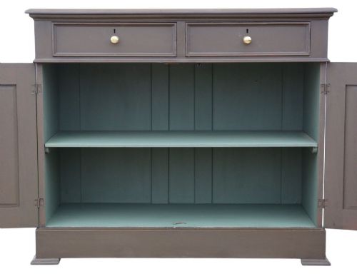 QUALITY ANTIQUE CHOCOLATE PAINTED CUPBOARD SIDEBOARD 19TH CENTURY - ADDITIONAL PHOTO 3