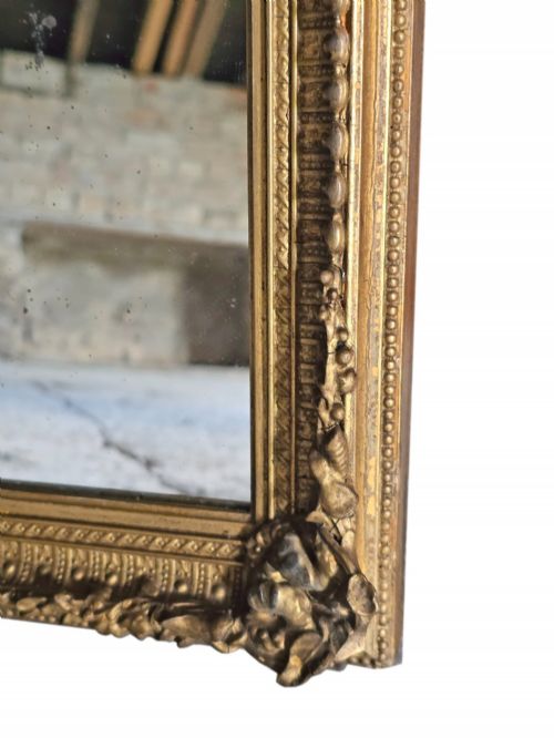 ANTIQUE C1910 GILT FULLLENGTH FLOOR WALL DRESSING MIRROR FINE QUALITY - ADDITIONAL PHOTO 1
