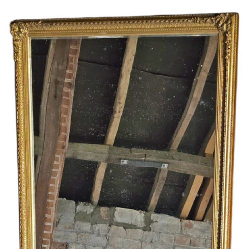ANTIQUE C1910 GILT FULLLENGTH FLOOR WALL DRESSING MIRROR FINE QUALITY - ADDITIONAL PHOTO 2