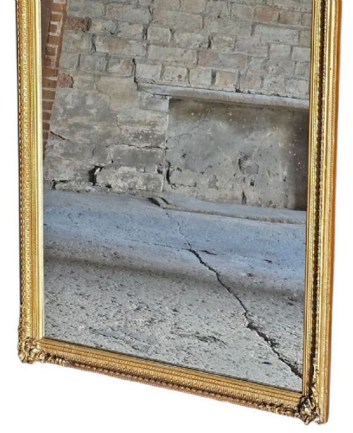 ANTIQUE C1910 GILT FULLLENGTH FLOOR WALL DRESSING MIRROR FINE QUALITY - ADDITIONAL PHOTO 3