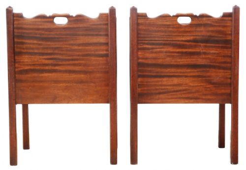 FINE QUALITY PAIR OF ANTIQUE GEORGIAN REVIVAL MAHOGANY BEDSIDE CUPBOARD TABLES C1930 - ADDITIONAL PHOTO 7