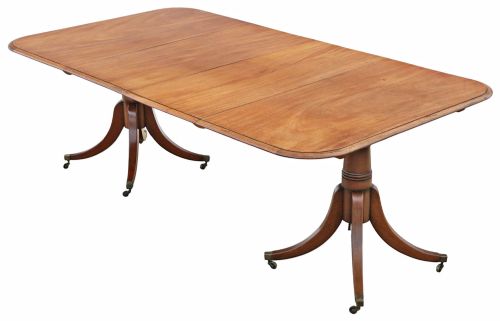 ANTIQUE 19TH CENTURY TWIN PEDESTAL EXTENDING DINING TABLE FINE QUALITY