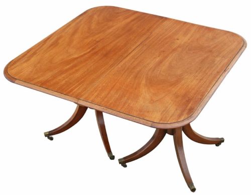 ANTIQUE 19TH CENTURY TWIN PEDESTAL EXTENDING DINING TABLE FINE QUALITY - ADDITIONAL PHOTO 9