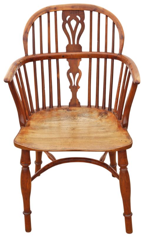 Antique 19th Century Yew & Elm Windsor Armchair or Carver Elbow-chair– Fine Quality
