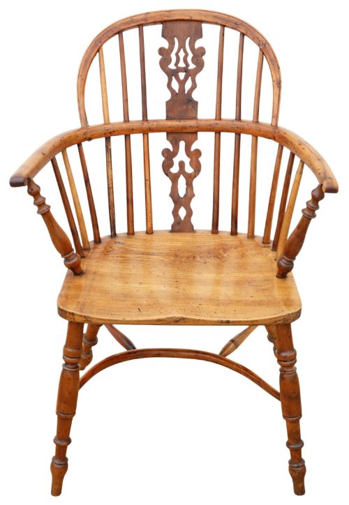 Antique 19th Century Yew & Elm Windsor Armchair or Carver Elbow-chair– Fine Quality