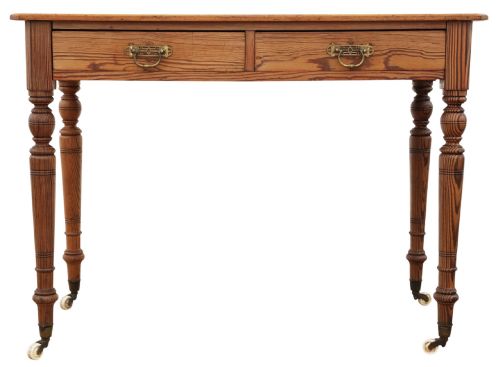 Antique Fine Quality 19th Century Pitch Pine Writing / Dressing Table