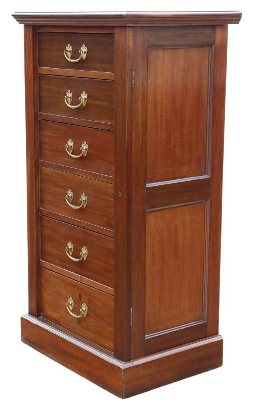 Antique C.1900 Mahogany Wellington Chest of 6 Drawers – Fine Quality