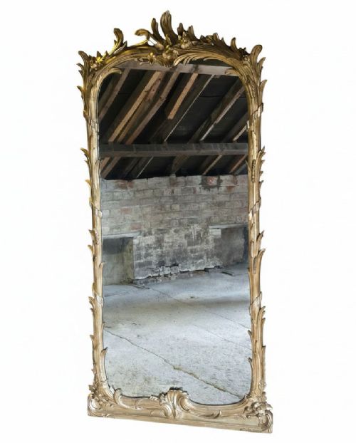 Antique Very Large 19th Century Fine Quality Giltwood Tall Wall Mirror – Gilt Statement Piece