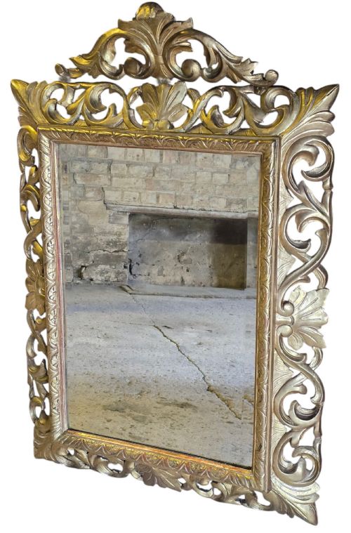 Antique Large 19th Century Fine Quality Gilt Florentine Overmantle Wall Mirror – Gilt Statement Piece