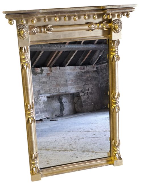Antique Large 19th Century Quality Regency Gilt Pier Overmantle Wall Mirror – Gilt Statement Piece