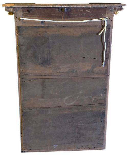 fig 3. A rectangular 19th-century Regency giltwood pier mirror featuring a breakfront cornice with sphere mouldings, lion mask corner blocks, and detailed column sides.