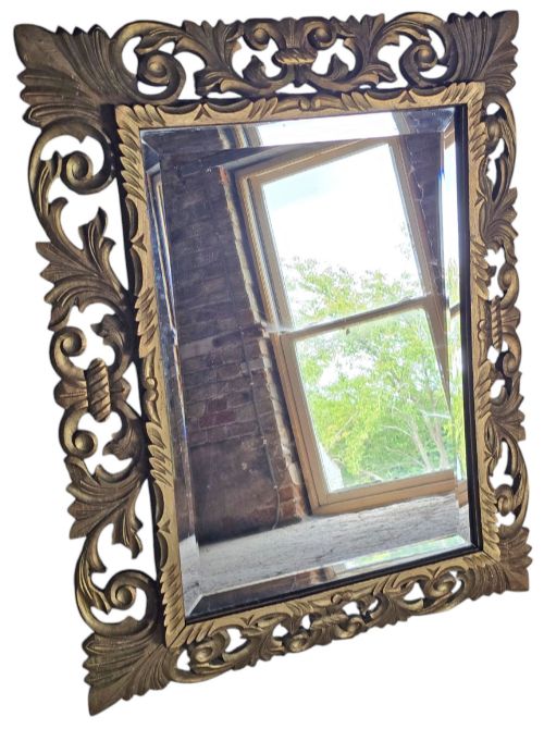 Antique Large C1920 Quality Giltwood Florentine Overmantle Wall Mirror – Gilt Statement Piece
