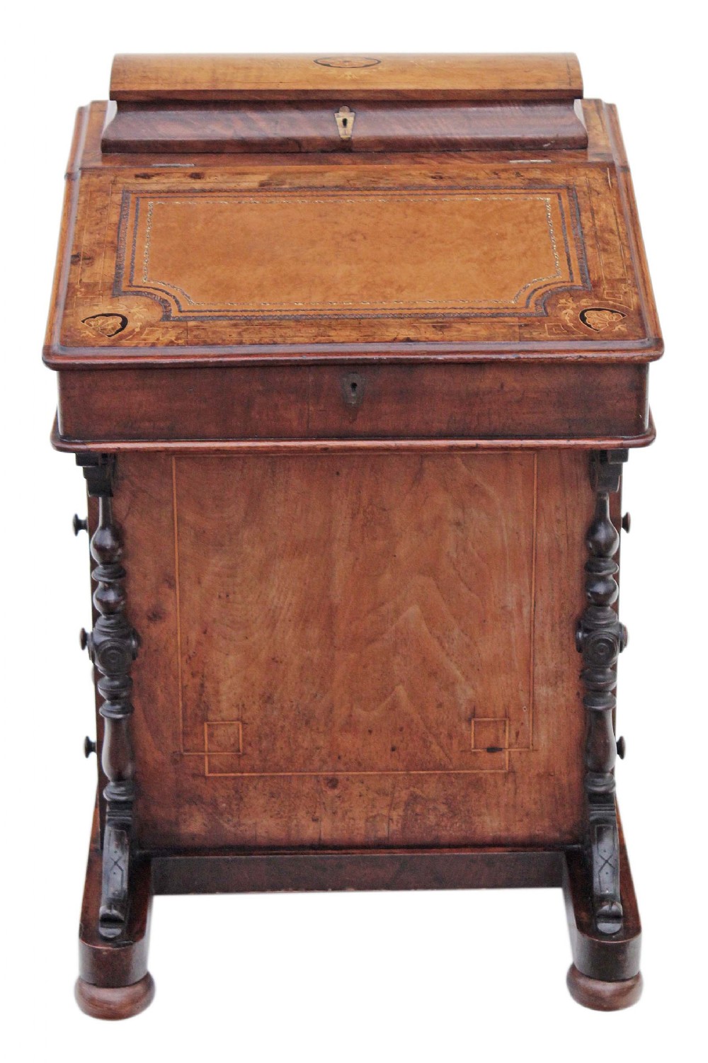 Victorian inlaid burr walnut davenport desk