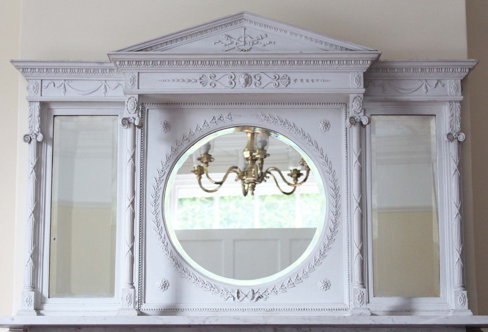 Late 19th Century Robert Adam palladian overmantle mirror