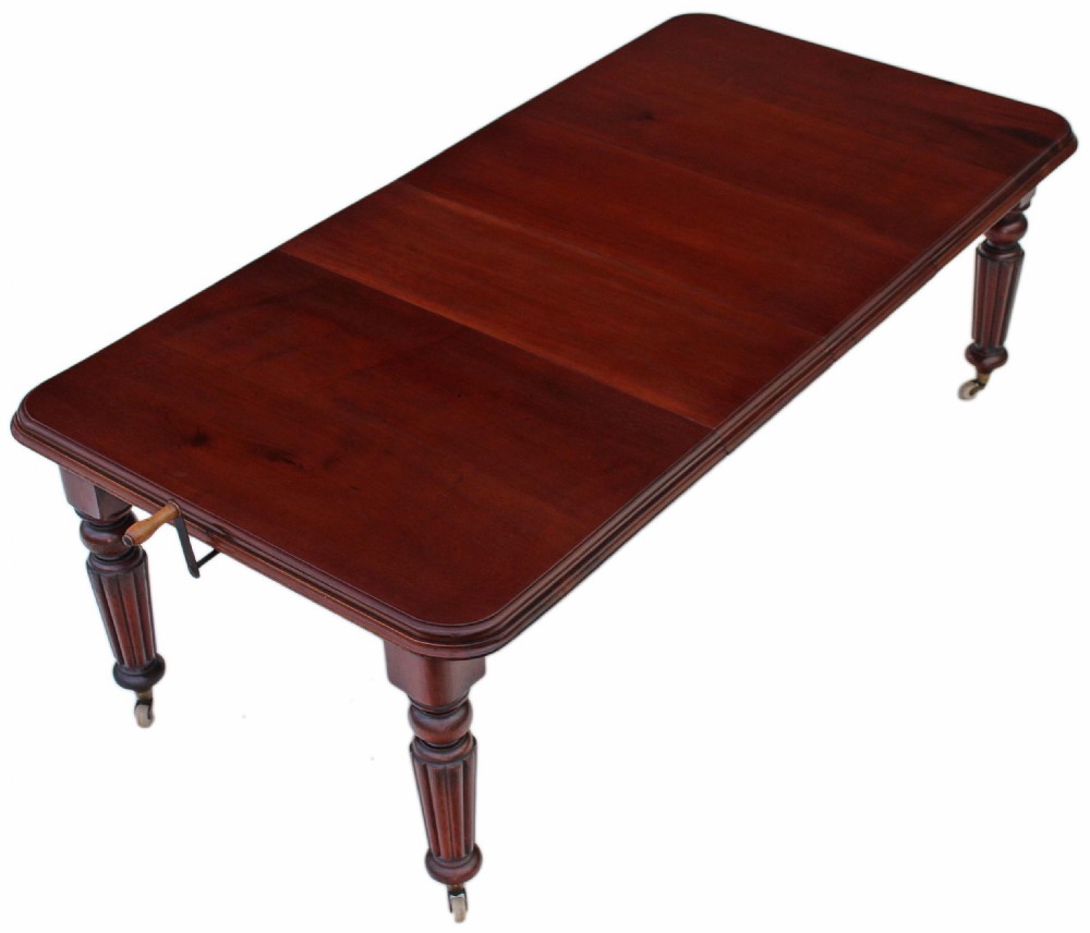 Large Victorian 19th Century mahogany wind out extending dining table 7'
