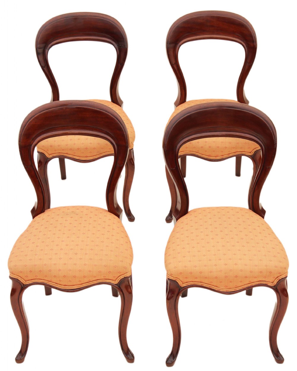 Set of 4 Victorian mahogany dining chairs balloon back