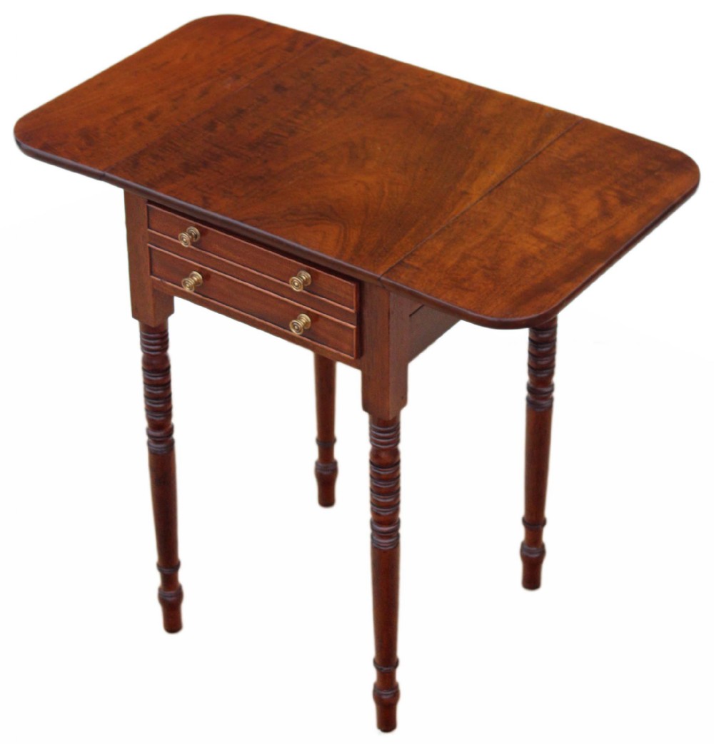 Georgian mahogany games table side sewing box