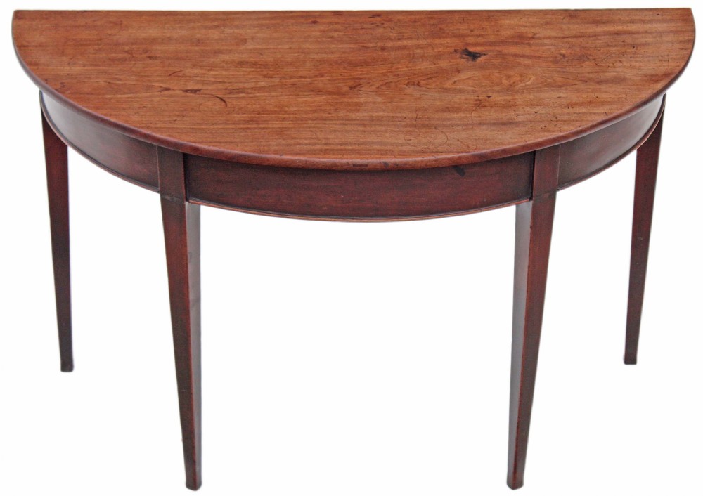 Georgian mahogany side table console demi-lune