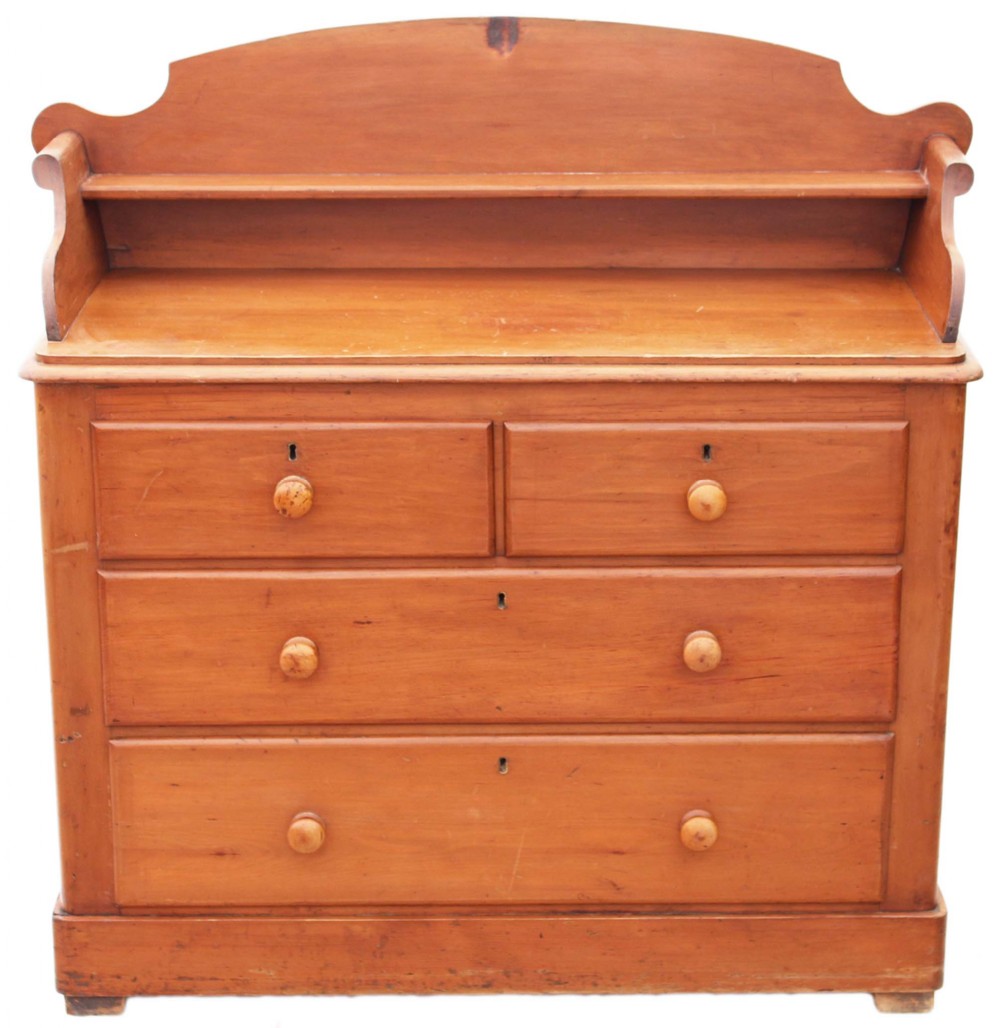 Victorian pine chest of drawers wash stand