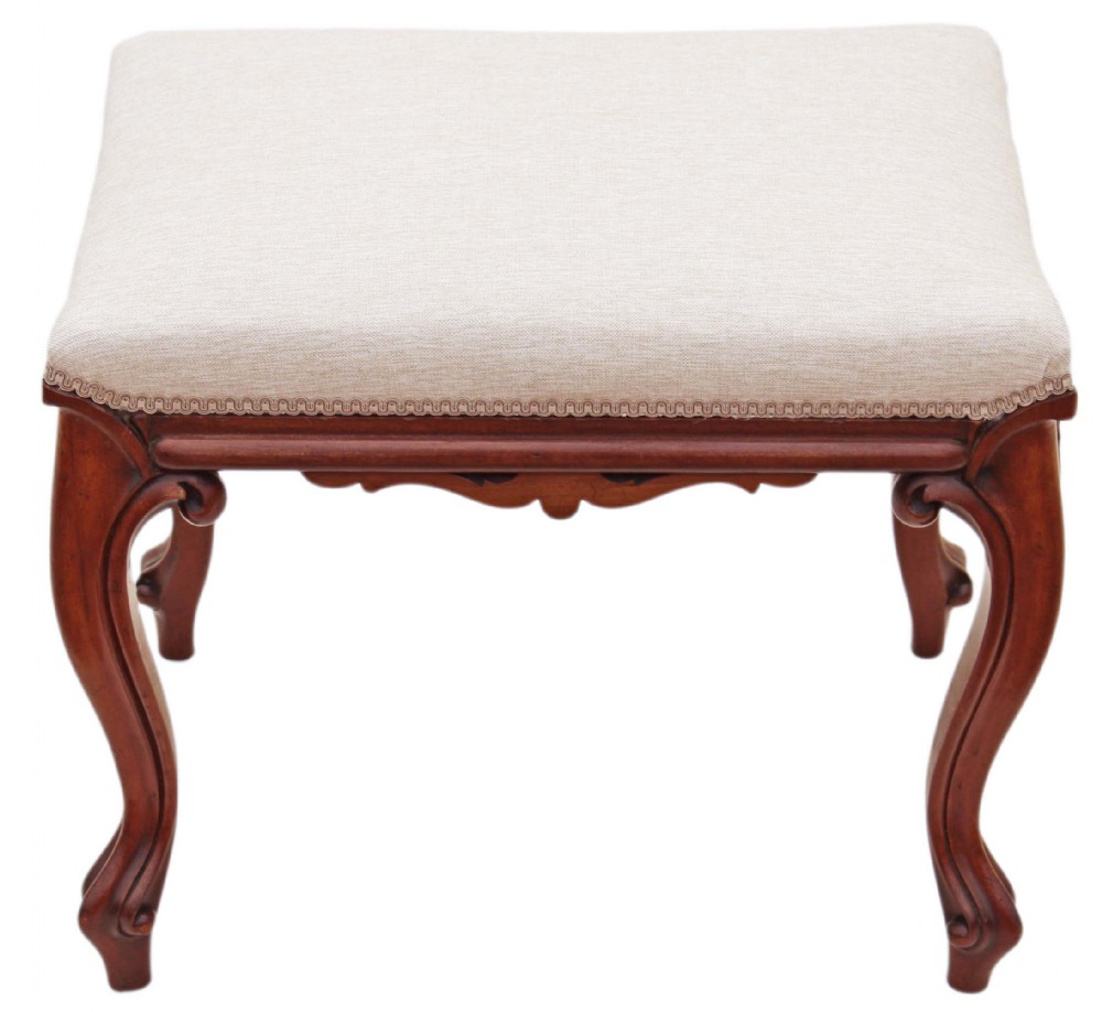 Victorian carved mahogany stool seat foot