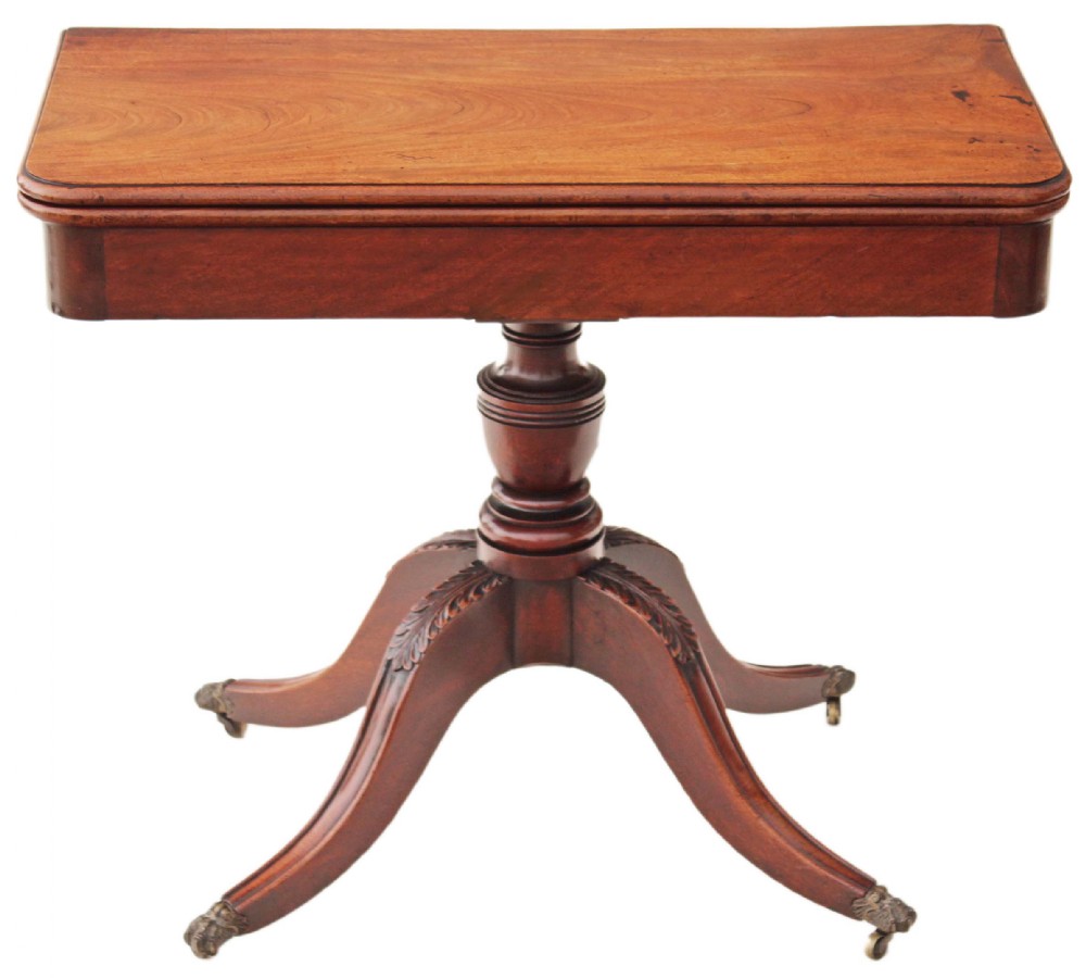 Regency mahogany folding card tea console table