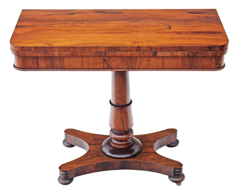Regency rosewood folding card tea table 