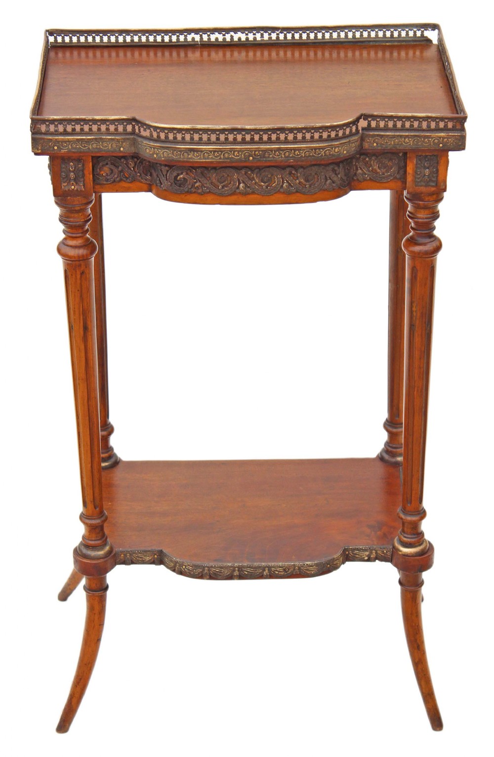 Victorian walnut ormolu side table etagere