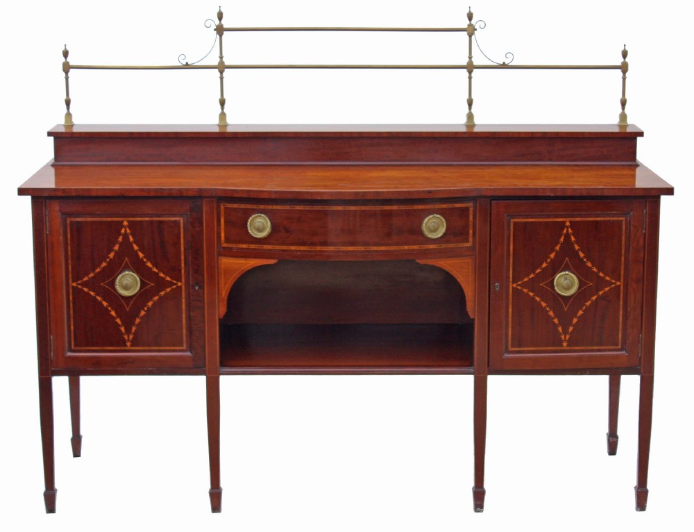 Edwardian Sheraton inlaid mahogany chiffonier sideboard