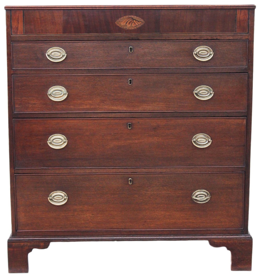 Georgian inlaid oak chest of drawers