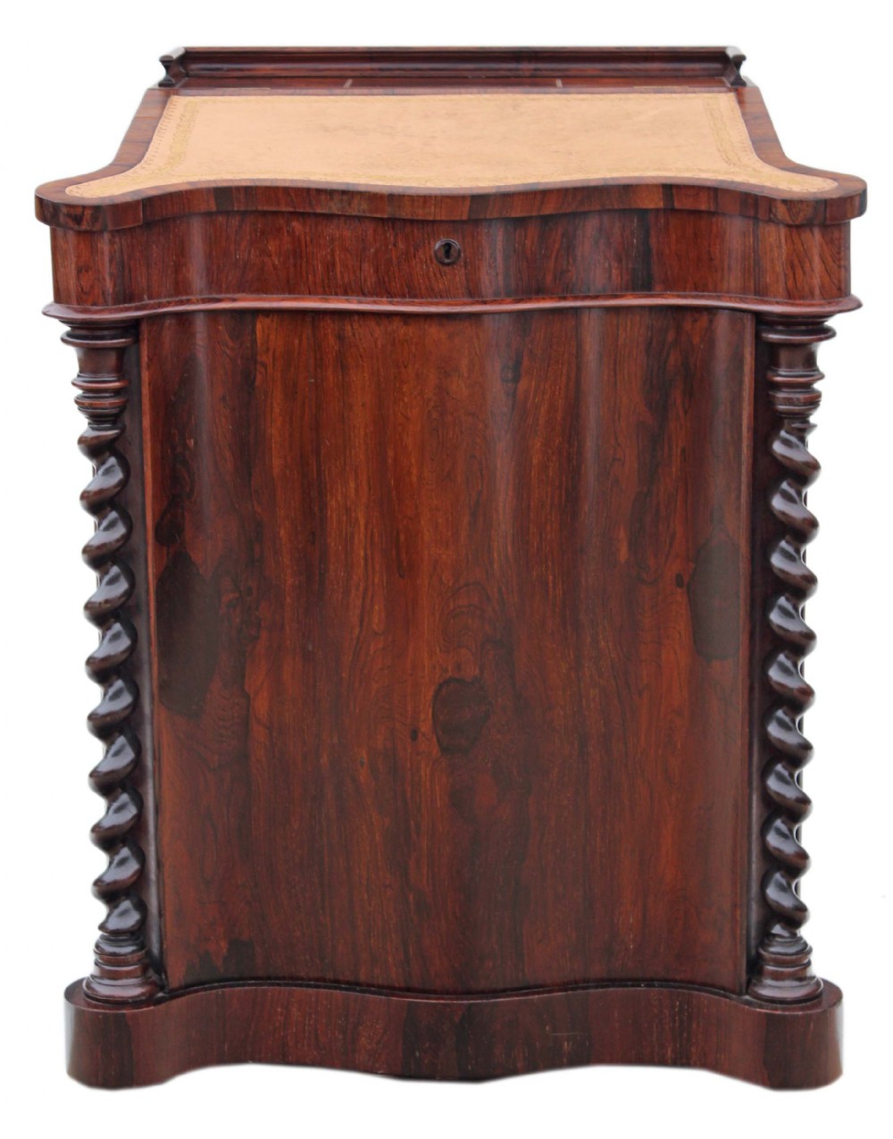 Victorian rosewood serpentine davenport desk
