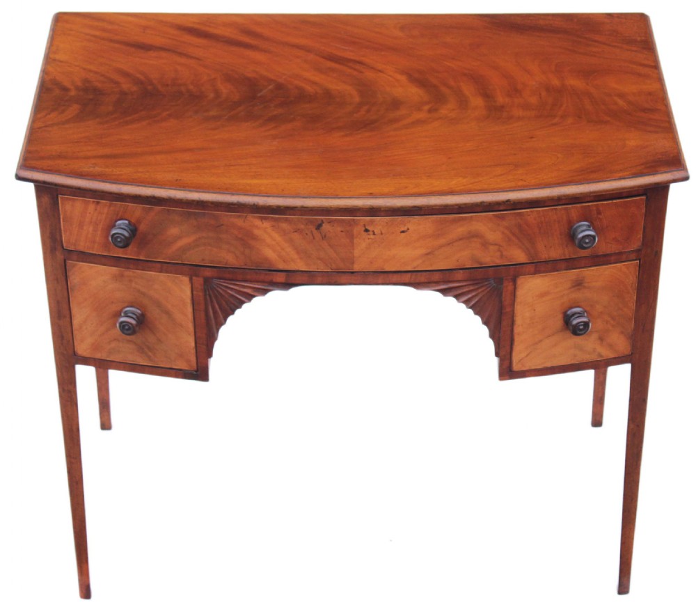 Victorian mahogany bow front writing desk or dressing table