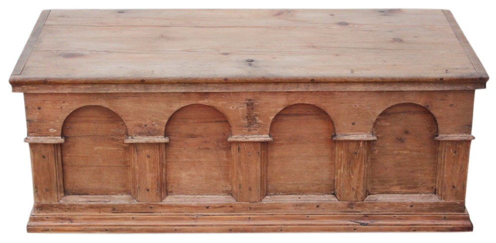 Georgian pine mule chest coffer ottoman log basket 