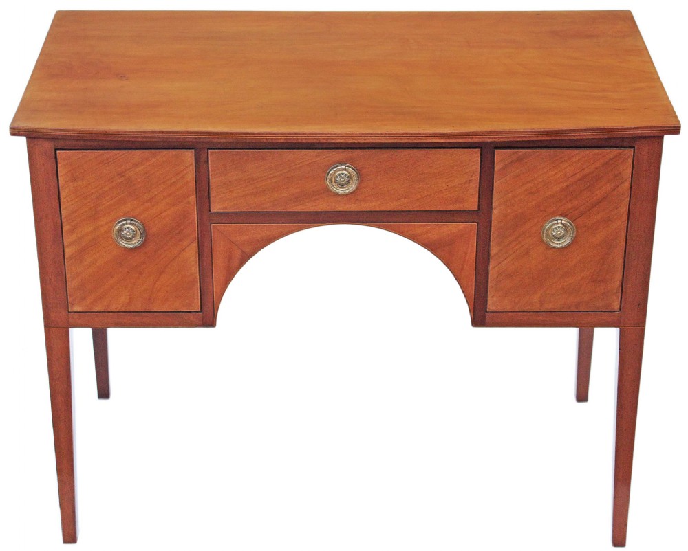 Victorian small inlaid satin birch sideboard or desk